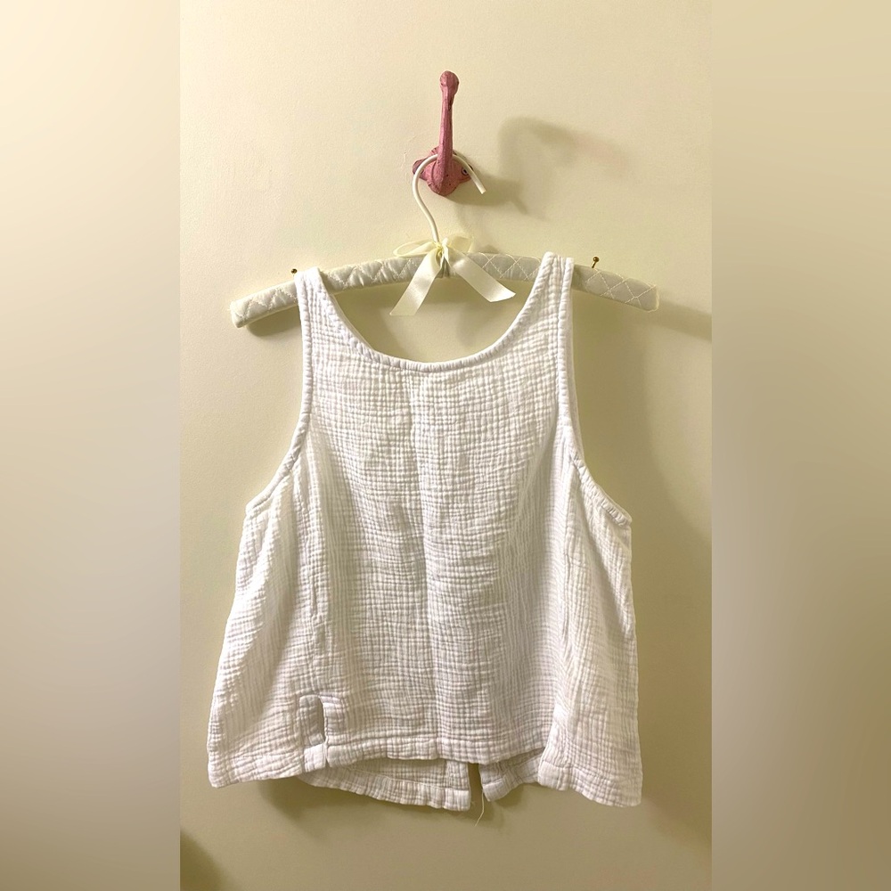 4Our Dreamers White Boxy Crop Tank Top
